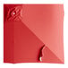 A red square umbrella canopy with a white circle in the center.
