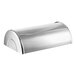 A silver metal Choice Deluxe rectangular chafer cover with chrome trim.