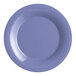 An Acopa Foundations purple melamine plate with a wide rim.