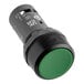 A close-up of a green on switch for a MainStreet mixer.