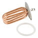 A copper heating element with a mounting plate and a white gasket, designed for the Avantco HWDD2.