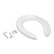 A white Centoco heavy-duty elongated toilet seat with two screws.