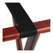 A black strap on a Lancaster Table & Seating mahogany wood folding tray stand.