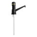 A black and white plastic pump for Guittard flavoring syrup.