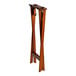 A Lancaster Table & Seating wooden folding tray stand with straps on the legs.