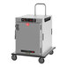 A silver rectangular Metro heated holding cabinet with a solid door.