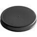 A 110/400 unlined black plastic cap with screw threads.
