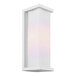 A white rectangular Canarm Ridley outdoor wall light with a frosted glass panel.