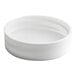 A white ribbed plastic continuous thread cap with a foam liner.