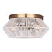 A Canarm Willow gold flush mount light with white string shade.