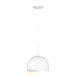 A Canarm white pendant light with a white shade.