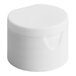 A close-up of a white plastic flip top lid with a 28/410 neck size.