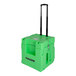 A green plastic PURAERO power distribution box with black handles.