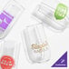 A group of Tossware customizable champagne flutes.