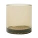 A Tossware Reserve Go-To plastic rocks glass with a brown rim on a white background with a black border.