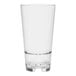 A clear Tossware plastic mixing glass.