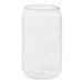 A clear plastic Tossware can glass.