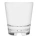 A stackable clear Tossware Rocks glass.