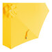 A yellow circular canopy with a silver center and a curved line.