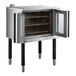 A stainless steel Cooking Performance Group commercial convection oven with a glass door open.