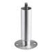 A silver metal adjustable leg with a screw.