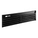 A black metal Avantco front grille with four holes.