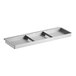 A metal tray with two metal parts for a Cooking Performance Group griddle.