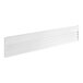 A white rectangular metal grille with holes on a white background.