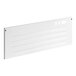 A white metal panel with rectangular vent holes.