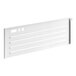 A white metal front grille with rows of slots.