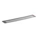 A long metal rectangular grille with a white background.
