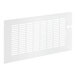 A white metal back grille for Avantco refrigeration equipment with holes.