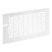 A white rectangular metal grille with holes.