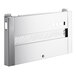 A silver rectangular panel with holes.