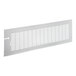 A white metal back grille with a grid pattern.