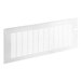 A white rectangular Avantco back grille with horizontal lines and holes in a grid pattern.