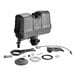 A black plastic Flushmate replacement tank with parts.