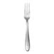 A silver Sant' Andrea Corelli European table fork with a white background.