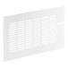 A white metal back grille with holes.