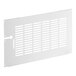 A white rectangular metal grille with holes in it.