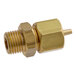 A gold metal Estella Caffe anti-eddy valve with a threaded brass connector.