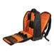 An orange and black Klein Tools Tradesman Pro XL Tech Tool Backpack.