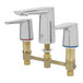 A LakeCrest deck-mount faucet with two lever handles.
