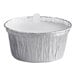 A round silver Baker's Lane foil ramekin with a white lid.