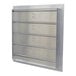 A metal Canarm backdraft damper with drawers.