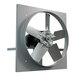 A metal Canarm direct drive wall fan with a circular blade.