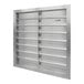 A metal square Canarm backdraft damper with a metal vent door.