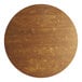 A Lancaster Table & Seating Vineyard Series round wooden table with a brown surface.