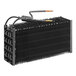 An Avantco evaporator coil with black metal fins and wires attached.
