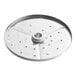 An AvaMix Revolution grating and shredding disc, a circular metal disc with holes.